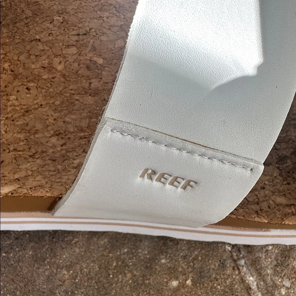 Reef White Cork Slide Platform Sandals - Picture 5 of 6